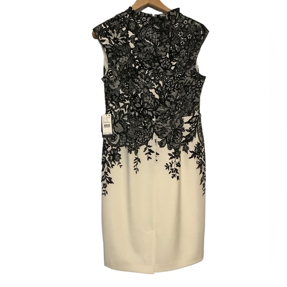 NWT Adrianna Papell Extended Shoulder Mandarin Neckline Sheath Dress size 14 - Picture 11 of 11